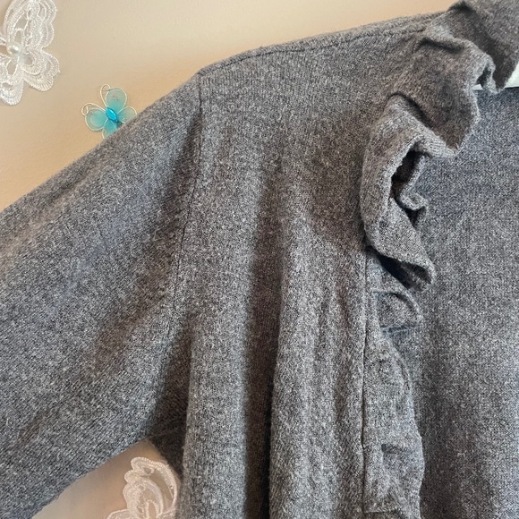Soft Grey Frilly Tie-Front Shrug - Picture 4 of 4